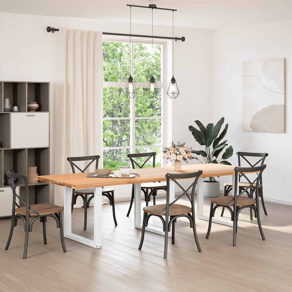 vidaXL söögilaua jalad U-kujulised, 3 tk, valged, 90 x (72–73) cm, teras