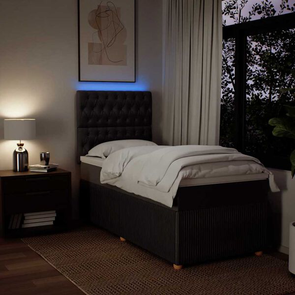 vidaXL kontinentaalvoodi madratsiga, tumepruun, 80x200 cm, kangas