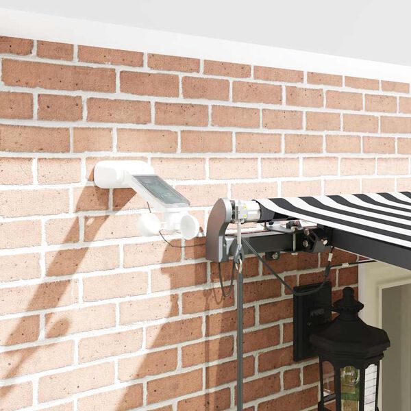 vidaXL automaatne sisset&otilde;mmatav varikatus LED-idega antratsiit-valge