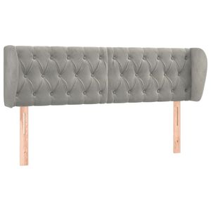 vidaXL voodipeats servadega, helehall, 147x23x78/88 cm, samet