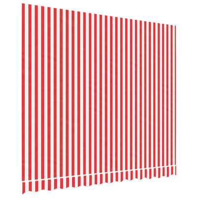 vidaXL varikatuse asenduskangas, punase ja valge triibuline, 3 x 2,5 m