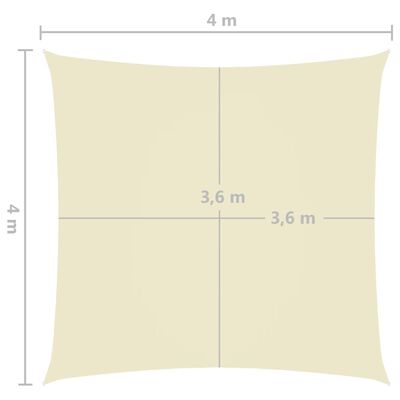 vidaXL oxford-kangast päikesepuri, kandiline, 4 x 4 m, kreemjas