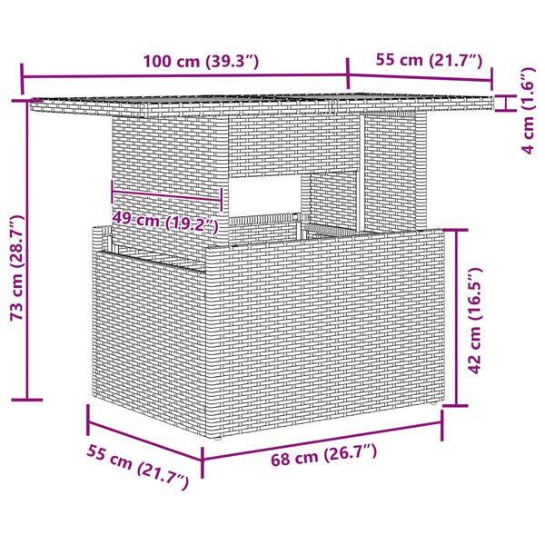 vidaXL Aia Diivanikomplekt ladustamisega 9 pcs Must Polürooster