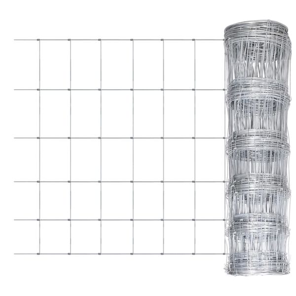 vidaXL piirdeaed postiga, tsingitud raud, 50 m, 80/6/15