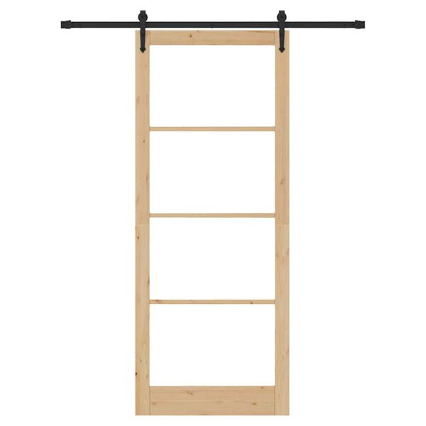 vidaXL Libisev uks Neutraalne 83 x 232 cm Soe m&auml;nnipuit ja klaas