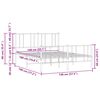 vidaXL metallist voodiraam peatsi ja jalutsiga, valge, 140 x 190 cm