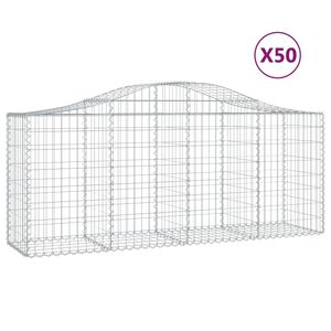 vidaXL kaarekujulised gabioonkorvid 50, 200x50x80/100cm tsingitud raud