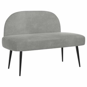 vidaXL Polsterdatud pink seljatoega Helehall 110 x 60 x 76 cm Samet