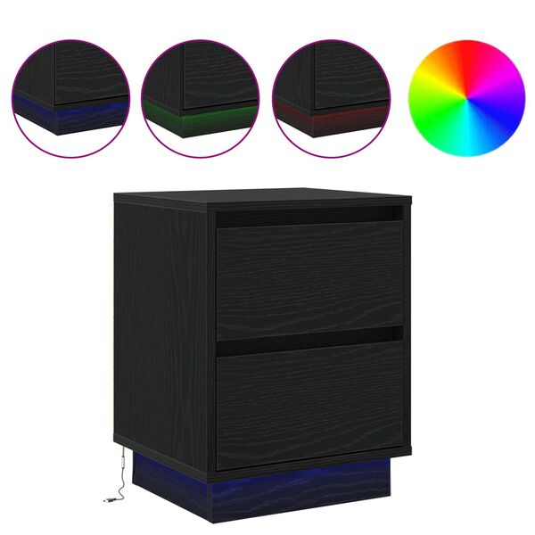 vidaXL &Ouml;&ouml;lambi kapp sahtliga Must tamm 39 x 34,5 x 50 cm Tehispuit