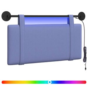 vidaXL Rippuv voodipeats LED-valgustusega Jeans sinine kangas