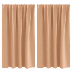 vidaXL Kardinad r&otilde;ngastega 2 pcs Helepruun 140 x 140 cm Pol&uuml;ester