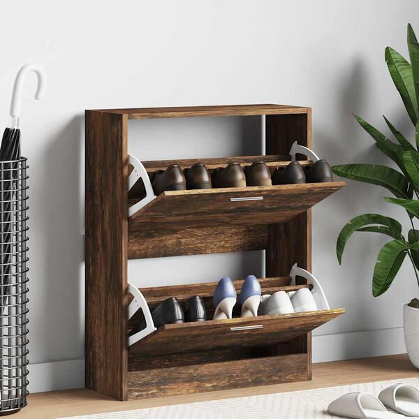 vidaXL jalatsikapp, suitsutatud tamm, 63 x 24 x 81 cm, tehispuit