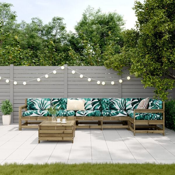 vidaXL 7-osaline aiadiivani komplekt, immutatud m&auml;nnipuit