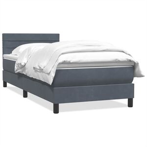 vidaXL Box Vedruvoodi madratsiga Tumehall 80x210 cm samet