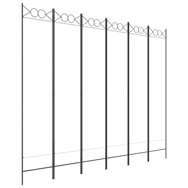 vidaXL 6 paneeliga sirm, valge, 240x200 cm, kangas