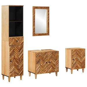 vidaXL Vannitoa kapikomplekt sahtliga uksega 4 pcs Tugev mango puu
