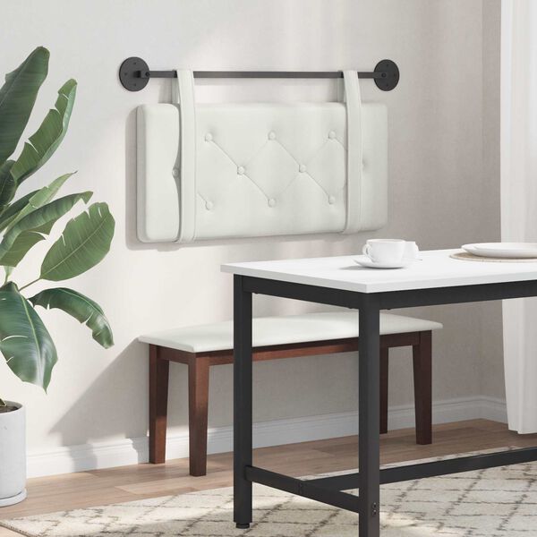 vidaXL Rippuv Peatoe Seinale kinnitatav Valge 90 cm Kunstnahk