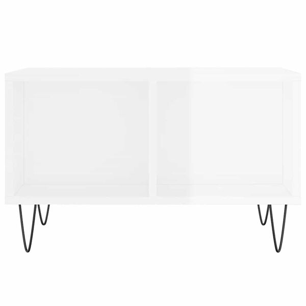 vidaXL kohvilaud, k&otilde;rgl&auml;ikega valge, 60 x 50 x 36,5 cm, tehispuit