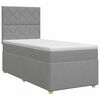 vidaXL Vedruvoodi madratsiga peaga Helehall 100 x 200 cm kangas