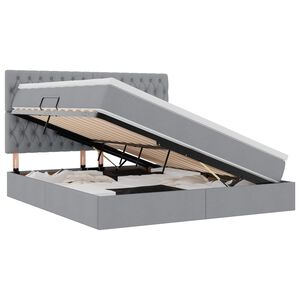 vidaXL LED-valgusega hoiuvoodi LEDiga Helehall 180 x 200 cm Pol&uuml;ester