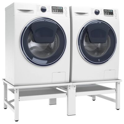 vidaXL topelt pesumasina ja kuivati alus riiulitega, valge