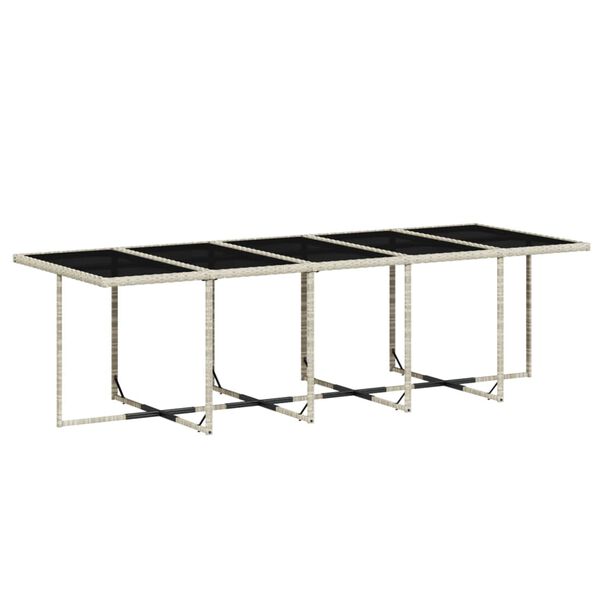 vidaXL 15-osaline aia s&ouml;&ouml;gim&ouml;&ouml;bli komplekt patjadega, hall, pol&uuml;rotang