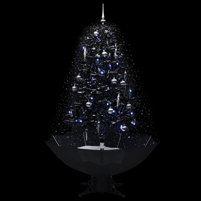 vidaXL lumesajuga jõulukuusk vihmavarjualusega must 170 cm, PVC