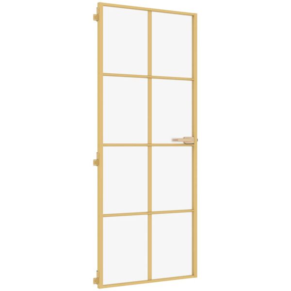 vidaXL &otilde;huke siseuks, kuldne, 83x201,5 cm karastatud klaas, alumiinium