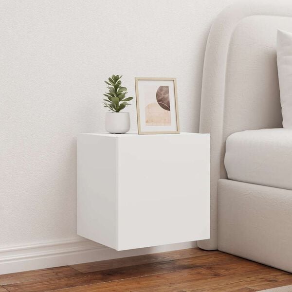 vidaXL teleri seinakapid LED-tuledega 2 tk, valge, 40,5 x 35 x 40 cm