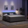 vidaXL LED Box Spring Voodi peaga Helehall ja valge 180 x 200 cm