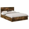 vidaXL Laos voodi peaga Suitsetatud tamm 160 x 200 cm Tehispuit