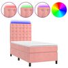 vidaXL kontinentaalvoodi madrats, LED, roosa, 90x190 cm, samet