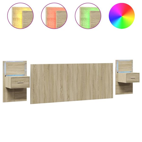 vidaXL kappidega voodipeats, Sonoma tamm, 200 cm, tehispuit