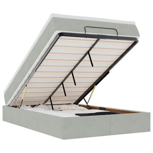 vidaXL Ottomani voodi madratsiga, helehall, 120x190 cm, samet