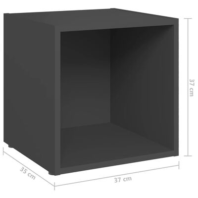 vidaXL 3-osaline telerikappide komplekt, hall, puitlaastplaat