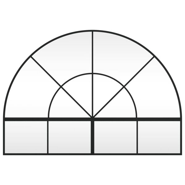 vidaXL seinapeegel, must, 100x70 cm, kaarekujuline, raud