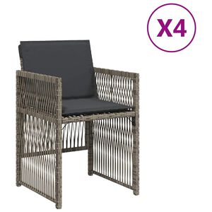 vidaXL aiatoolid patjadega 4 tk, hall, pol&uuml;rotang