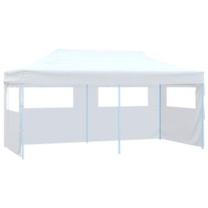 vidaXL professionaalne kokkupandav peotelk 4 seina 3 x 6 m teras valge