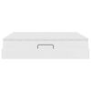 vidaXL Voodi hoiukohaga ja madratsiga Valge 200 x 200 cm Kunstnahk