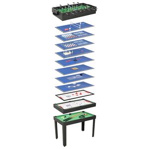 vidaXL 15 &uuml;hes mitme m&auml;ngu laud 121 x 61 x 82 cm, must