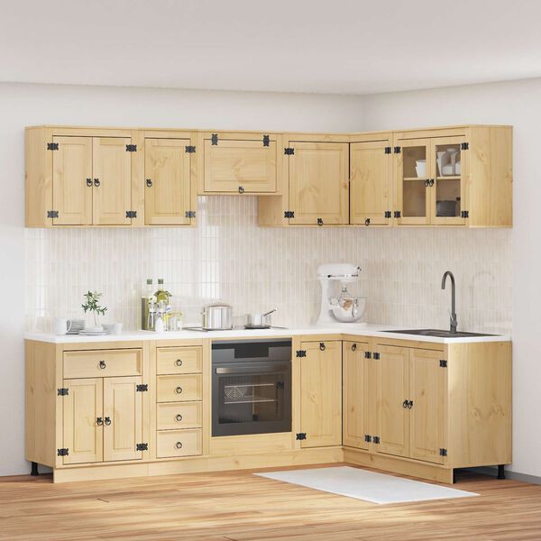 vidaXL Kapp sahtliga riiuliga uksega SKI 10 pcs Meepruun Tahke m&auml;nd