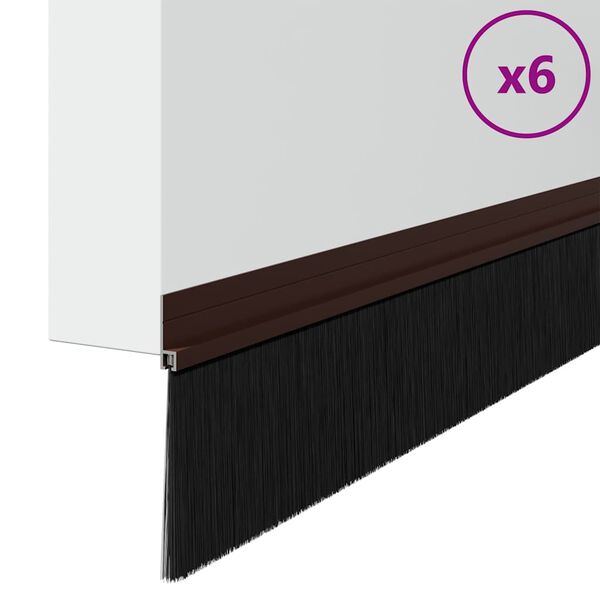 vidaXL Isekleebivad Uksed Brush Seibid 6 pcs Pruun 100 cm