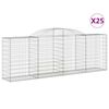 vidaXL kaarekujulised gabioonkorvid 25 tk, 300x50x100/120 cm, raud