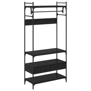 vidaXL Garderoobikapp sahtliga Must tamm 89 x 39 x 184.5 cm Tehispuit
