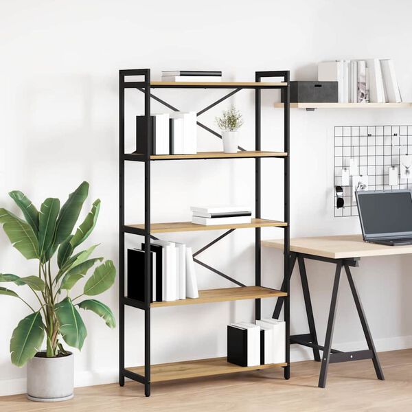 vidaXL Raamatukapp K&auml;sit&ouml;&ouml;puu 80 x 30 x 155 cm Tehispuit