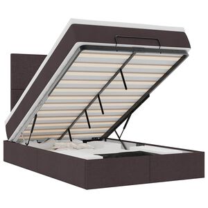 vidaXL Ottomani voodiraam madratsiga, tumepruun, 120x200cm, kangas