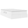 vidaXL Voodi hoiukohaga ja madratsiga Valge 120 x 190 cm Kunstnahk