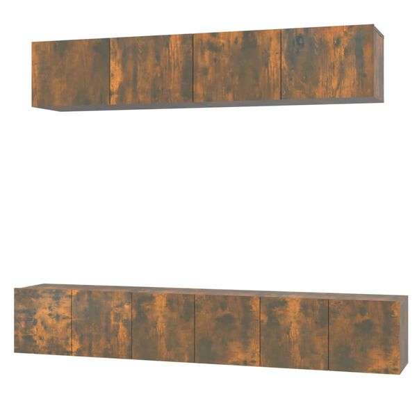 vidaXL 5-osaline telerikappide komplekt, suitsutatud tamm, tehispuit