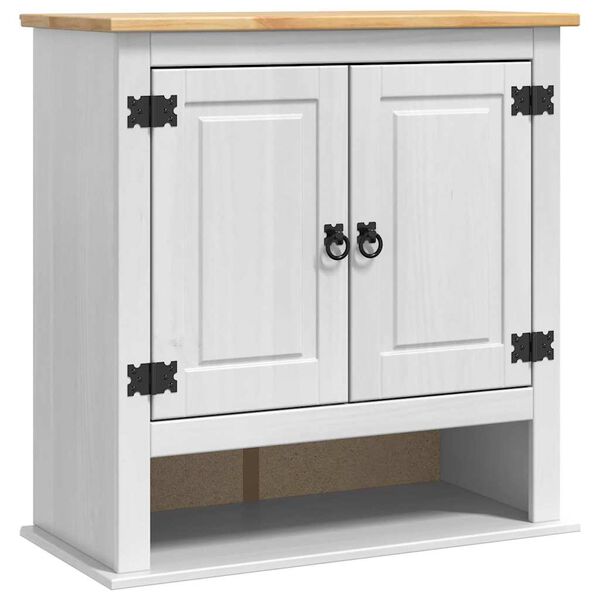 vidaXL Seinakapp uksega Corona Valge 70 x 33 x 71,5 cm Tahke m&auml;nd