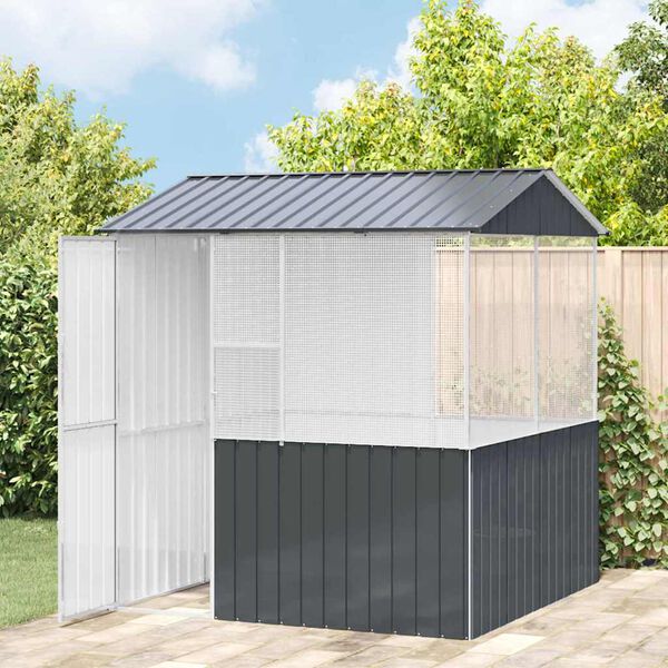 vidaXL Lindude puur Antratsiit 215 x 209 x 230 cm Tsingitud teras